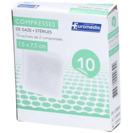 Compresses stériles tissées 7,5 x 7,5 cm à La Réunion