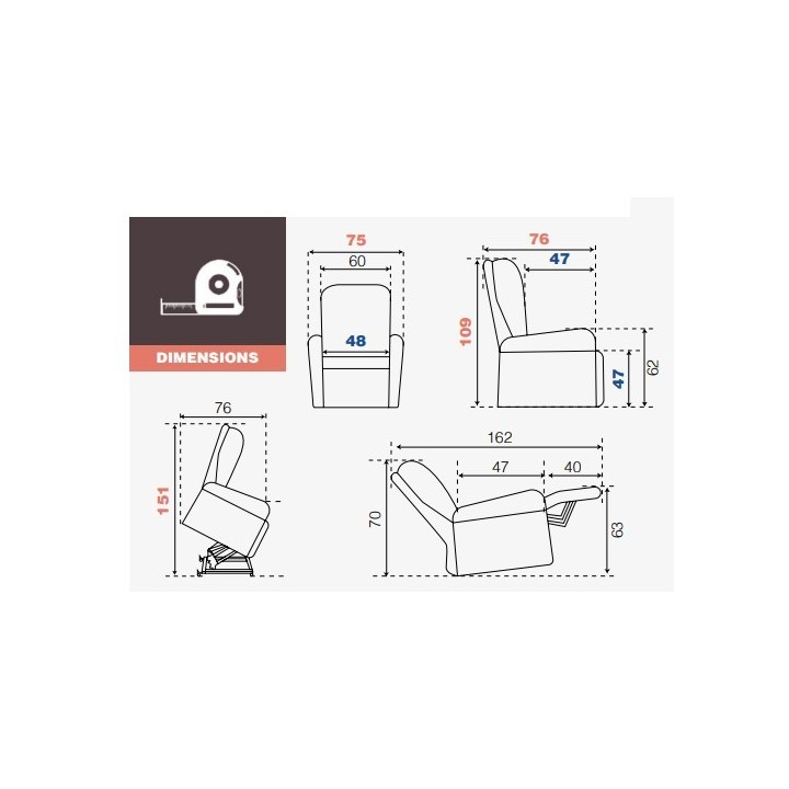 Fauteuil releveur Energie couleurs Brun Taupe à La Réunion