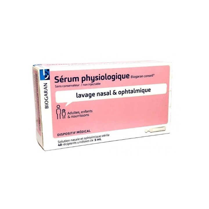 Serum physiologique à La Réunion | Boîte de 40 dosettes
