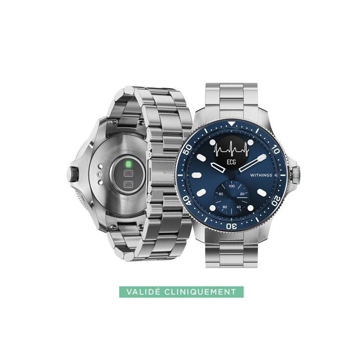 Montre ECG connectée Réunion - NOVA Scanwatch 43mm Bleue