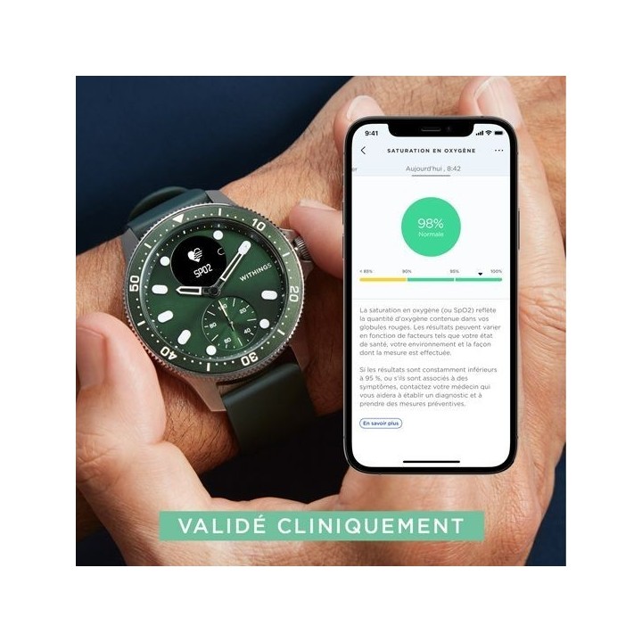Montre connectée Réunion - NOVA Scanwatch 43mm Verte