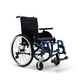 Fauteuil roulant manuel et pliable V500 Bleu ou Rouge