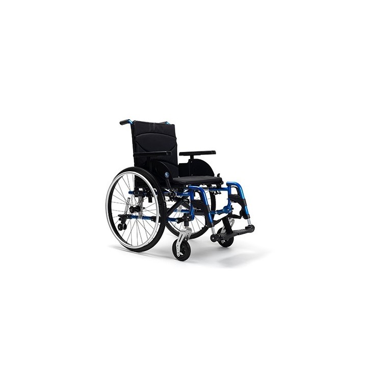 Fauteuil roulant manuel et pliable V500 Bleu ou Rouge