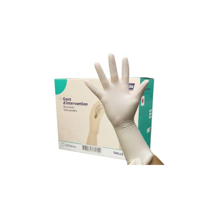 Gants stérile Latex à bords droits à La Réunion